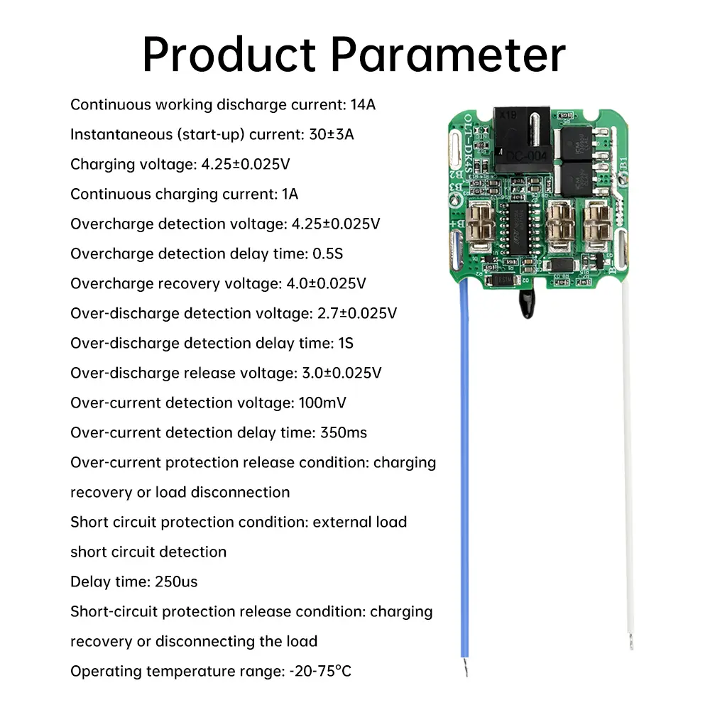 4S 16.8V 30A  Lithium Battery Protection Board BMS For Electric Tools High Current Angle Grinder Battery Protection Plate ﻿