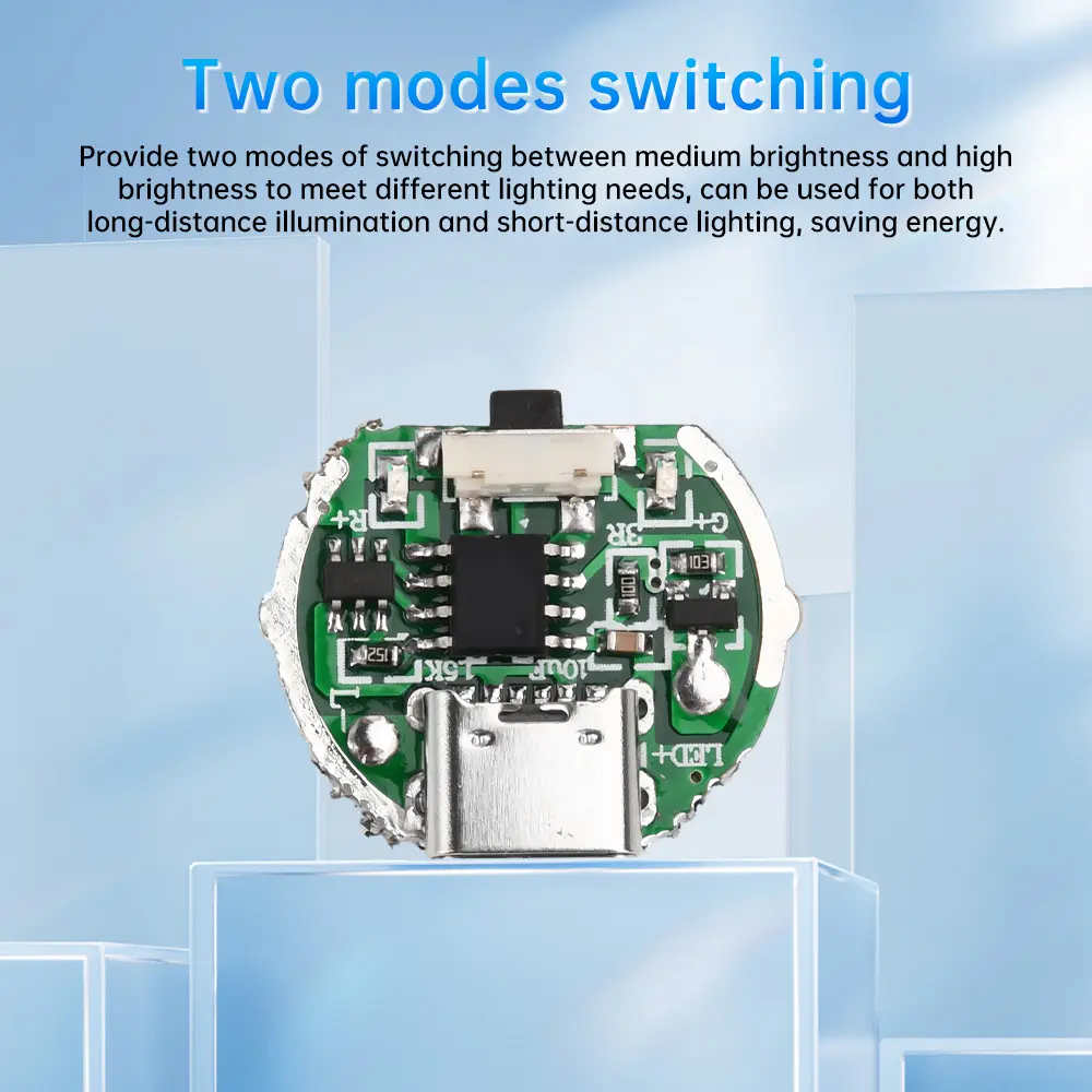 3.2-4.2V Flashlight Driver Board For 6-10W Lamp Beads Flashlight Diy Accessories Type-C Interface LED Chips with Switch