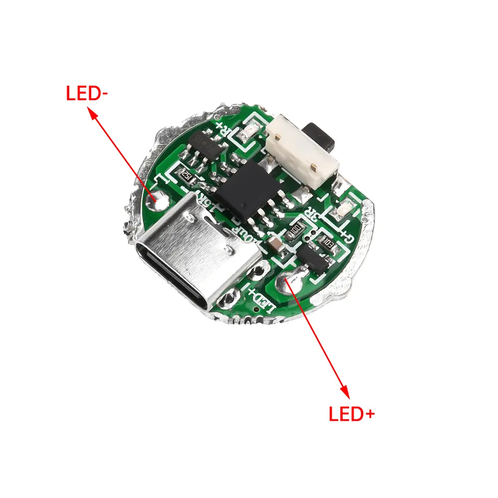 3.2-4.2V Flashlight Driver Board For 6-10W Lamp Beads Flashlight Diy Accessories Type-C Interface LED Chips with Switch