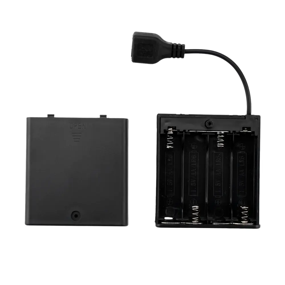 2/3/4/6/8 Slots AA Battery Box Female USB Output 3V 4.5V 6V 9V 12VRC Car Led Strip USB Fan Power Supply Portable AA Battery Case