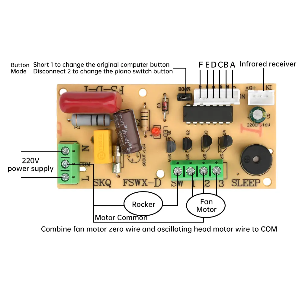 220V Electric Fan Universal Computer Board Remote Control Modification Electric Fan Universal Repair Board Remote Control Models