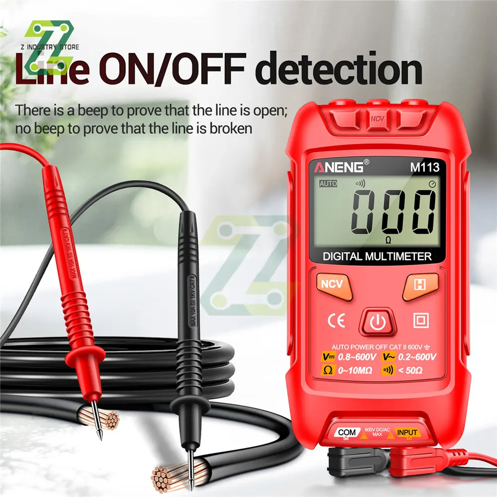 ANENG M113 1999 Counts Mini Multimeter Digital Inteligent AC/DC Voltage Meter Ohm NCV Electricity Tools Measuring Instruments