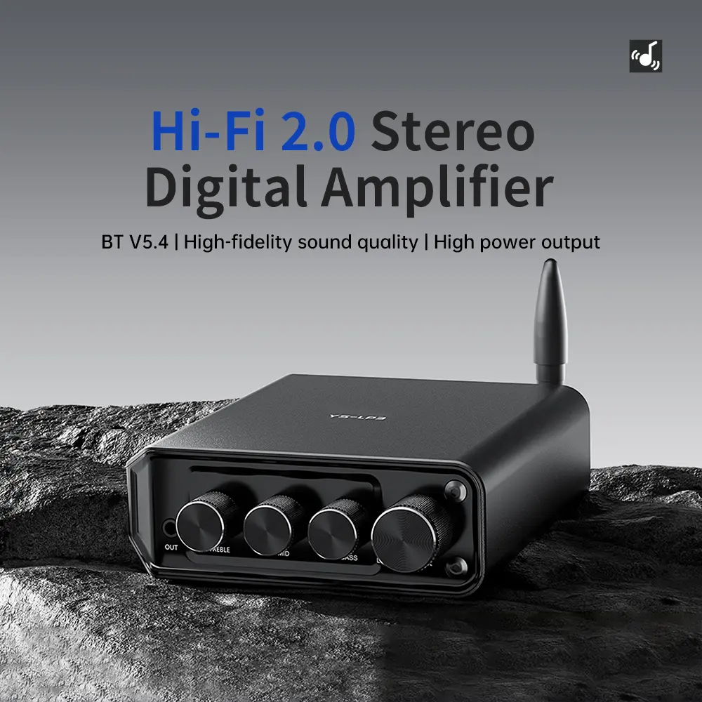 YS-LP3 2.0 Dual Channel BT V5.4 Digital Amplifier Board 50W*2 Hi-Fi Stereo Digital Amplifier TPA3116 Hi-Low Adjustable DC 12-24V