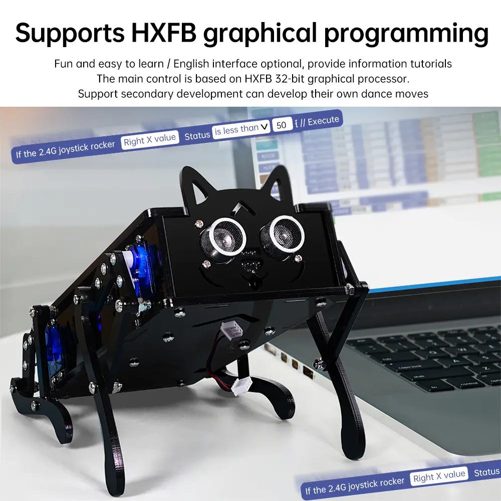 Bionic Mechanical Dog Bionic Intelligent Programming Development Robot Remote Control Robot Dog Electronic Pet DIY Kit