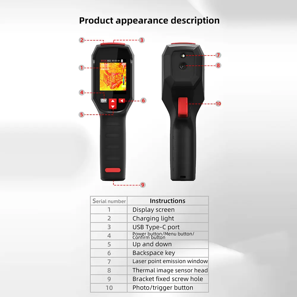 Thermal Imager Camera Electric Non-Contact Thermometer HD Resolution For Circuit PCB Repair Pipeline Detection Medical