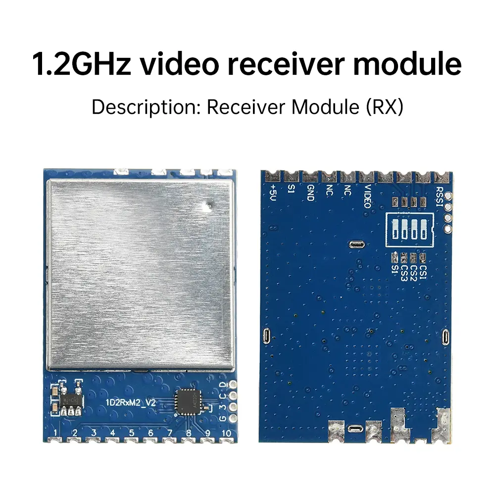 DC 5V 1.2G/1.3G RF Video Receiver Module 1.2G VRX 9-CH FPV Analog Wireless Video Receiver Module 1D2rxm2 Analog Mapping Receiver