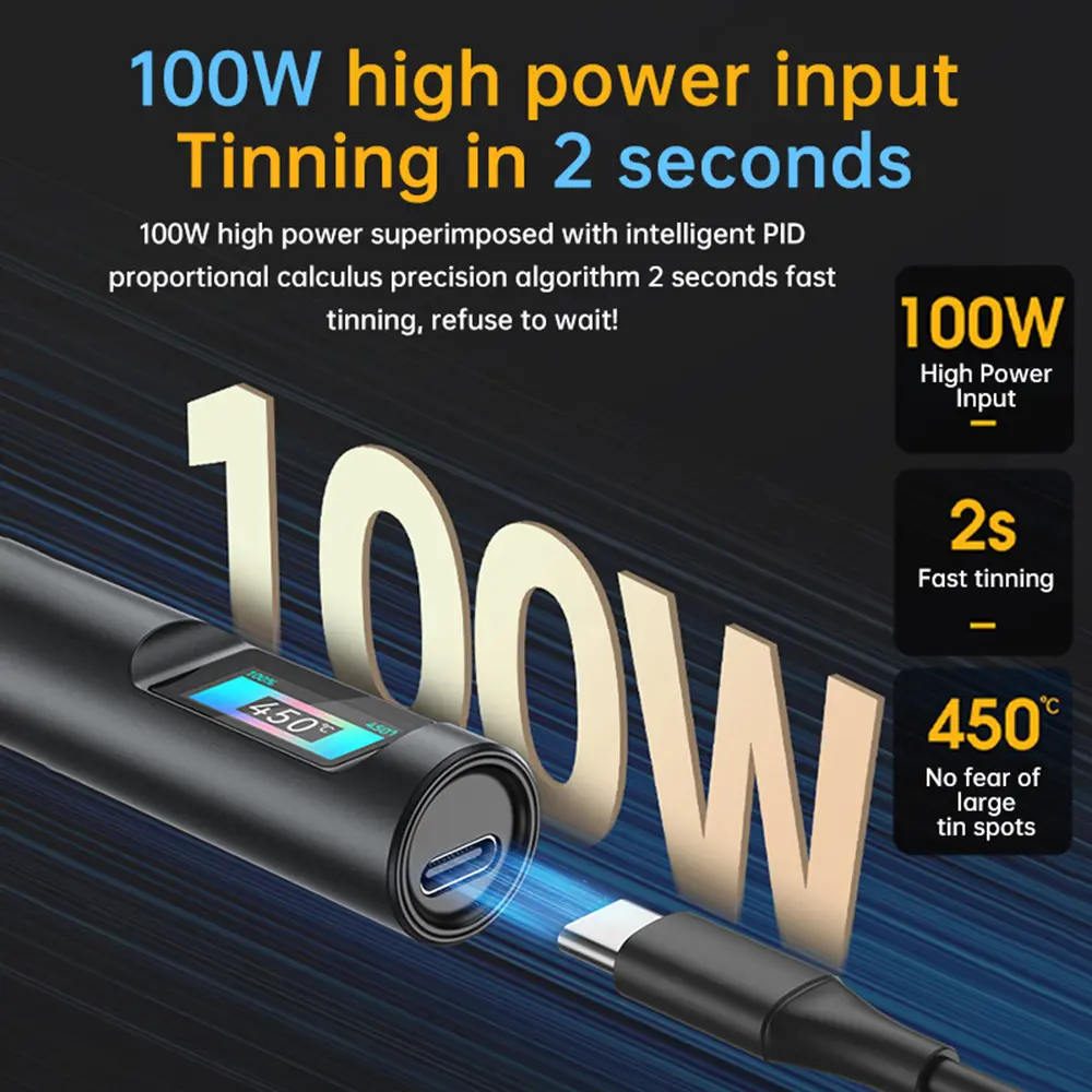 Type C Interface Intelligent Constant Temperature Soldering Iron Adjustable Digital Display Automatic Sleep Welding Repair Tool