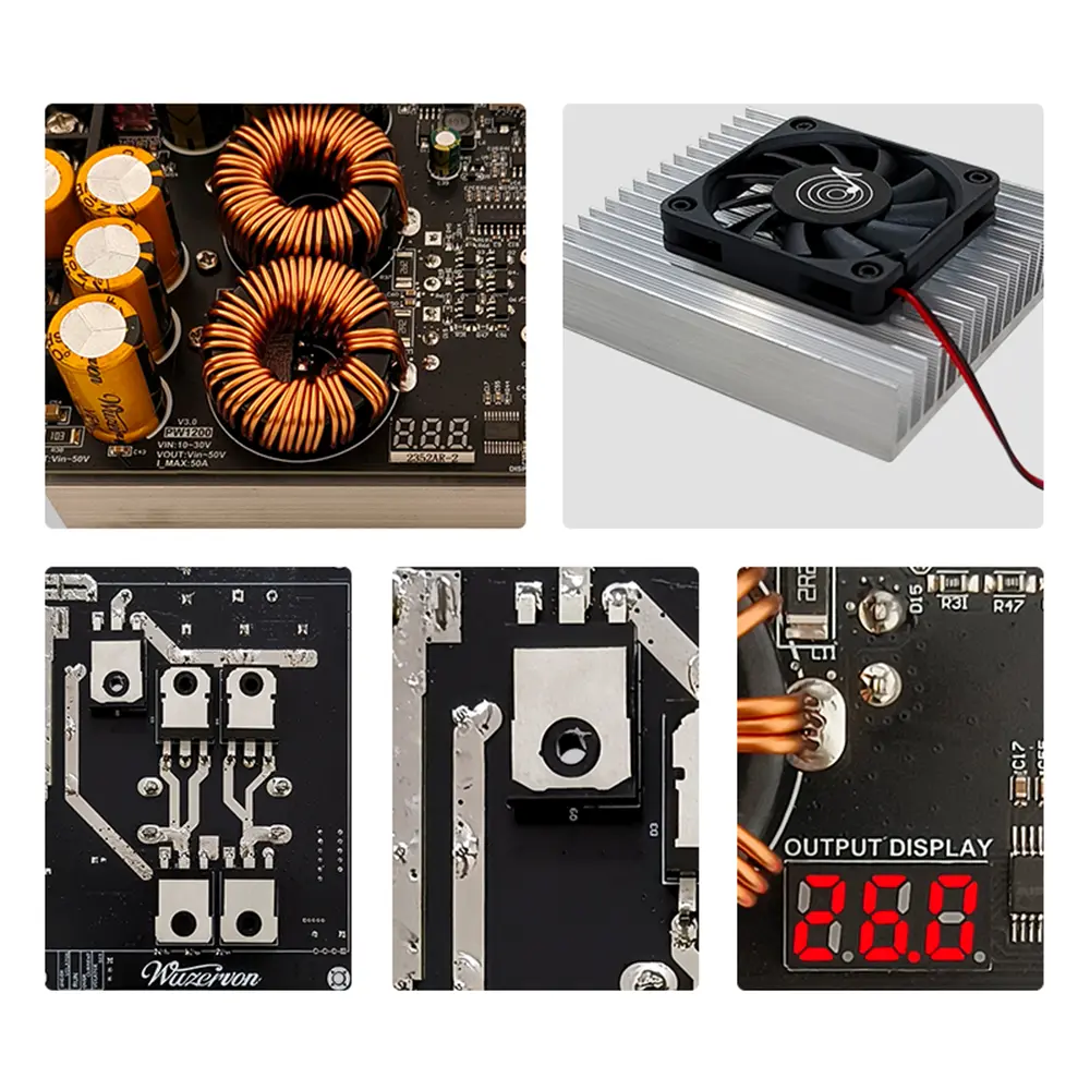 1200W 20A DC Converter Boost Step-up Power Supply Module Dual Inductors Full Power Low Ripple Power Supply IN 8-60V OUT 12-83V
