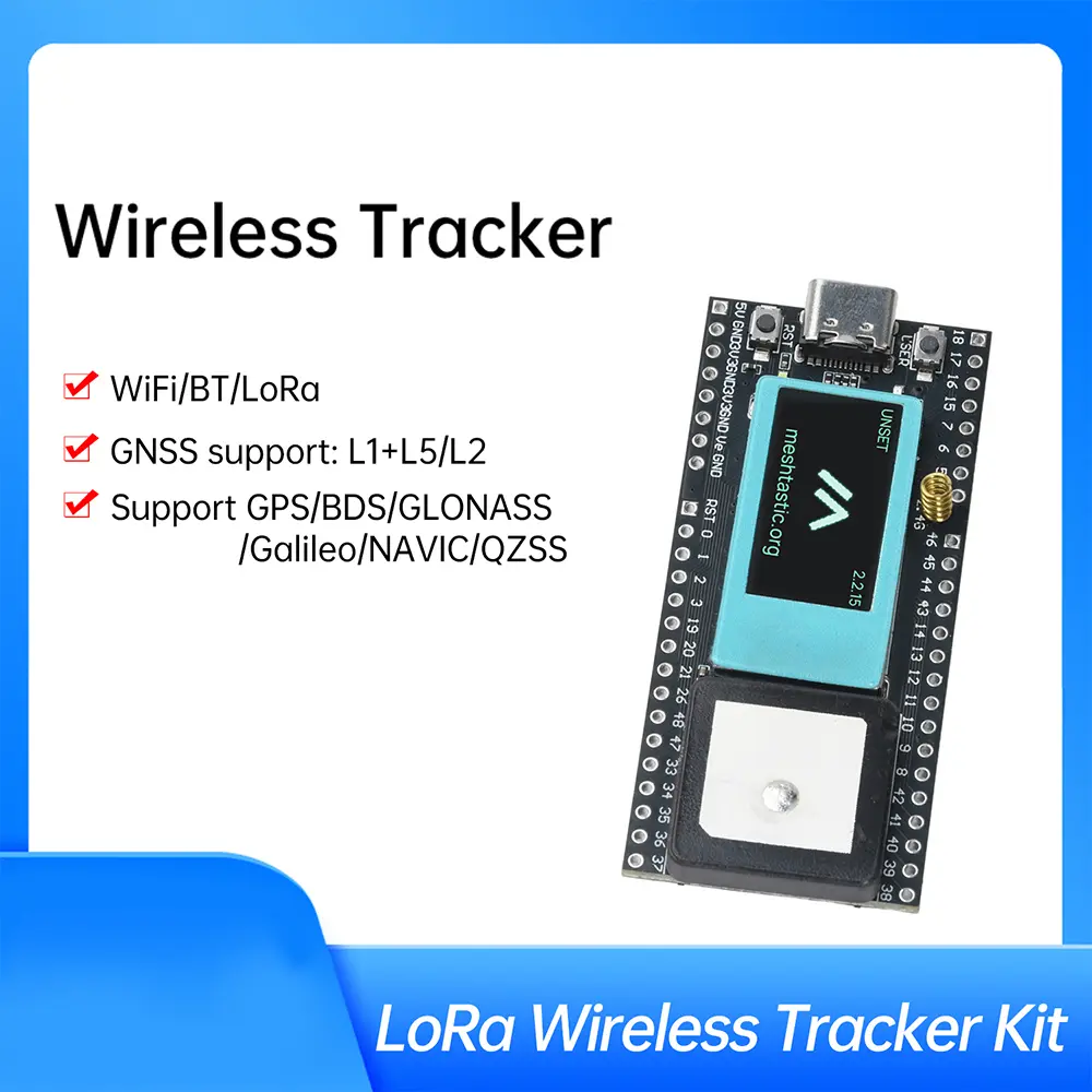 LoRa Wireless Tracker ESP32-S3FN8+SX1262+UC6580 Support WiFi/Bluetooth/LoRa/Gnss/Tracking and Positioning GPS On-board Display