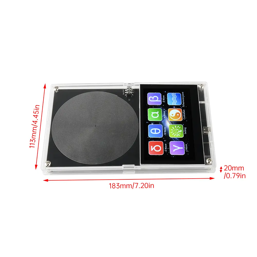 DC 5V Schumann Wave Generator 0.01-99999Hz Adjustable Frequency With Touch Screen And Casing