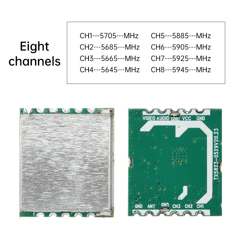 DC 3.3V 5.8G 200mW 8CH Wireless Audio Video Transmitter Module TX5823 for FPV UAS