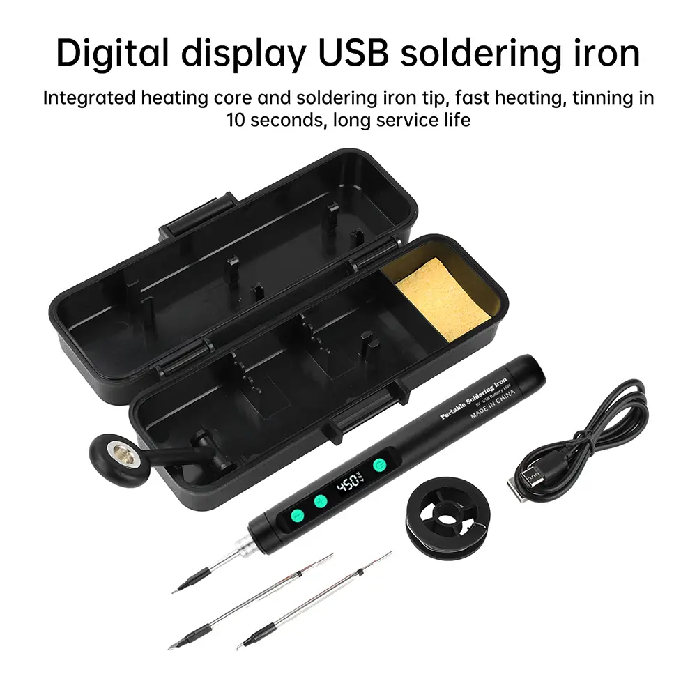 USB Intelligent Temperature Adjustable Soldering Iron Type C Interface Wireless Temperature Adjustable Small Mini Soldering Iron