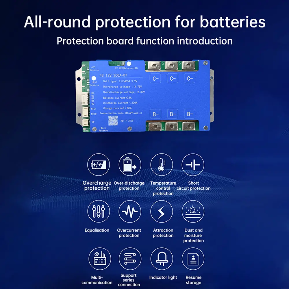 Lithium Battery Protection Board Bluetooth Board Smart Bluetooth BMS APP Adjustable Parameter Balance Protection Board