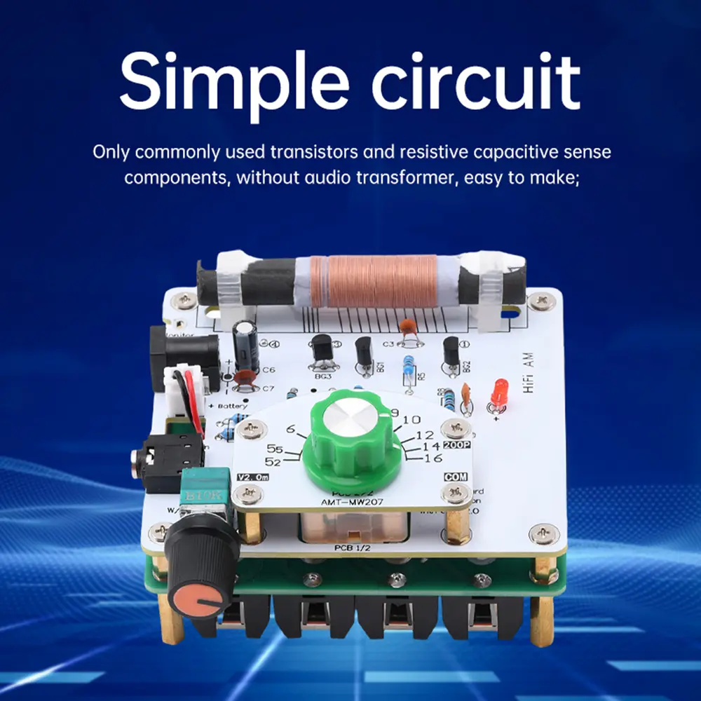 525~1605kHz MW AM AM Radio Transmitter DIY Circuit Board Amplitude Modulation Radio Transmitter Ore radio Mother Board 6V