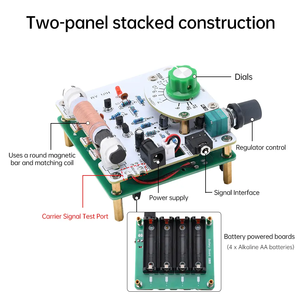 525~1605kHz MW AM AM Radio Transmitter DIY Circuit Board Amplitude Modulation Radio Transmitter Ore radio Mother Board 6V