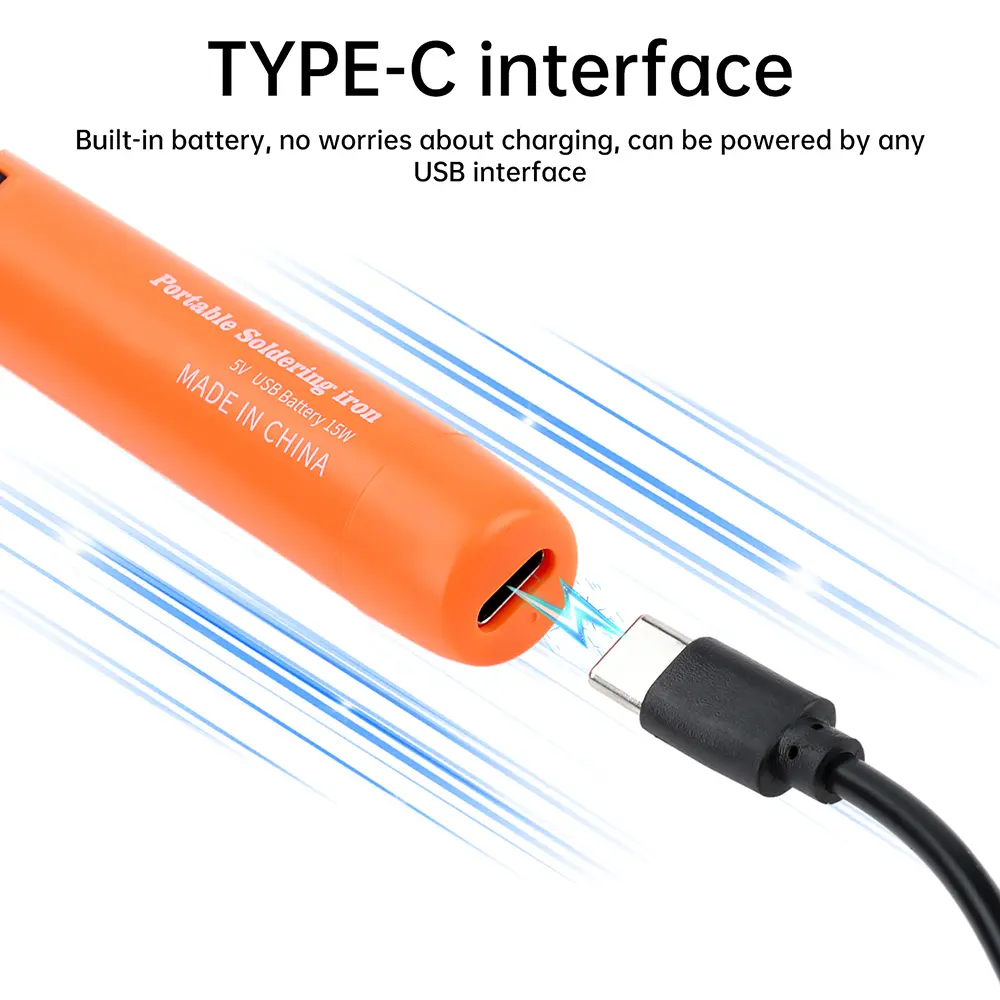 USB Intelligent Temperature Adjustable Soldering Iron Type C Interface Wireless Temperature Adjustable Small Mini Soldering Iron