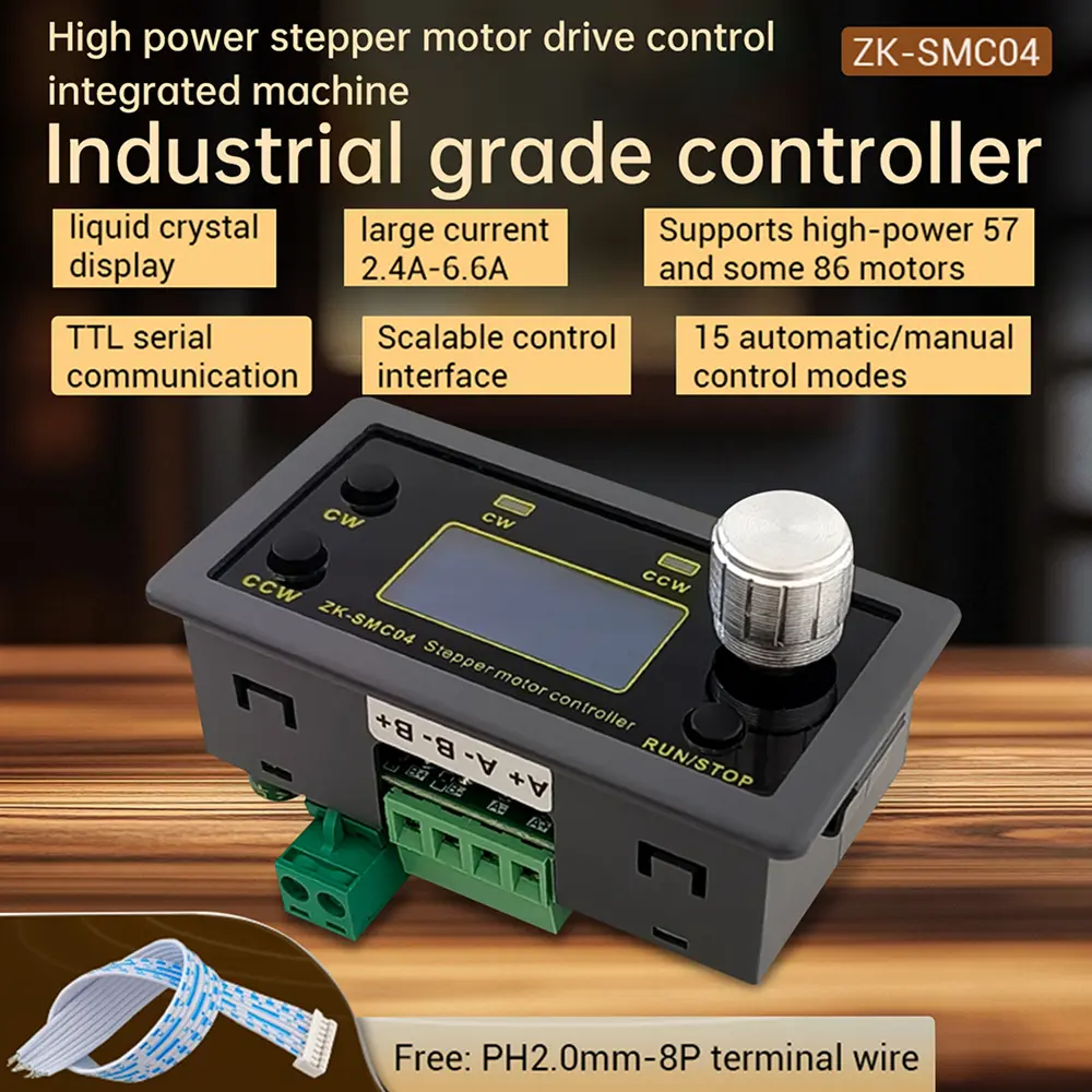 SMC04 High Power Stepper Motor Driver All-in-one 42 57 Stepper Motor Forward and Reverse Control TTL Serial Communication