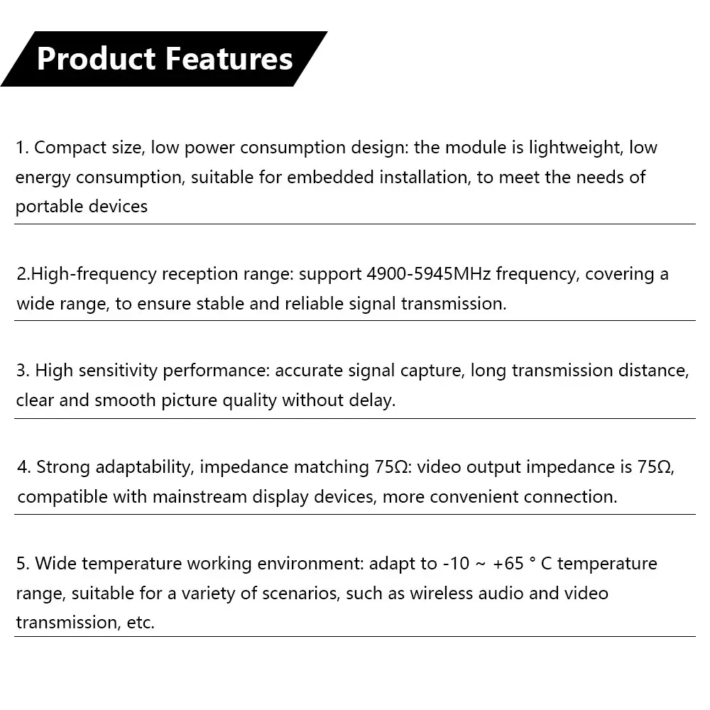 DC 3.3-5V 5.8G MM238RW Wireless Video Transmission Receiver Module FPV Image Transmission Receiver Module Without Audio