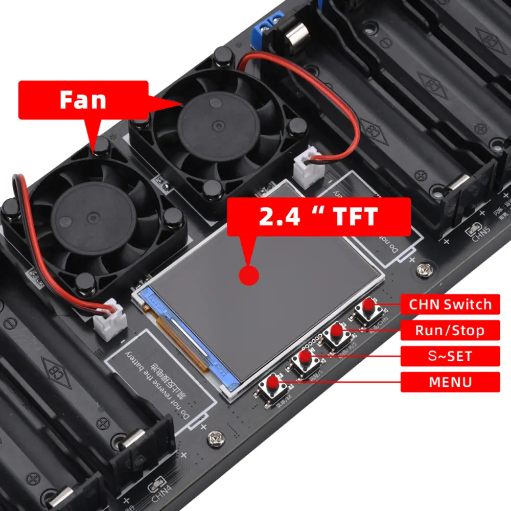 DC 5V 8 Channel 18650 Lithium Battery Capacity Tester Battery Internal Resistance Tester Multifunction Battery Analyzer