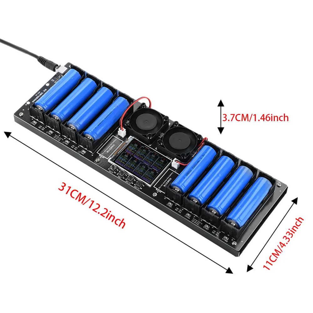DC 5V 8 Channel 18650 Lithium Battery Capacity Tester Battery Internal Resistance Tester Multifunction Battery Analyzer