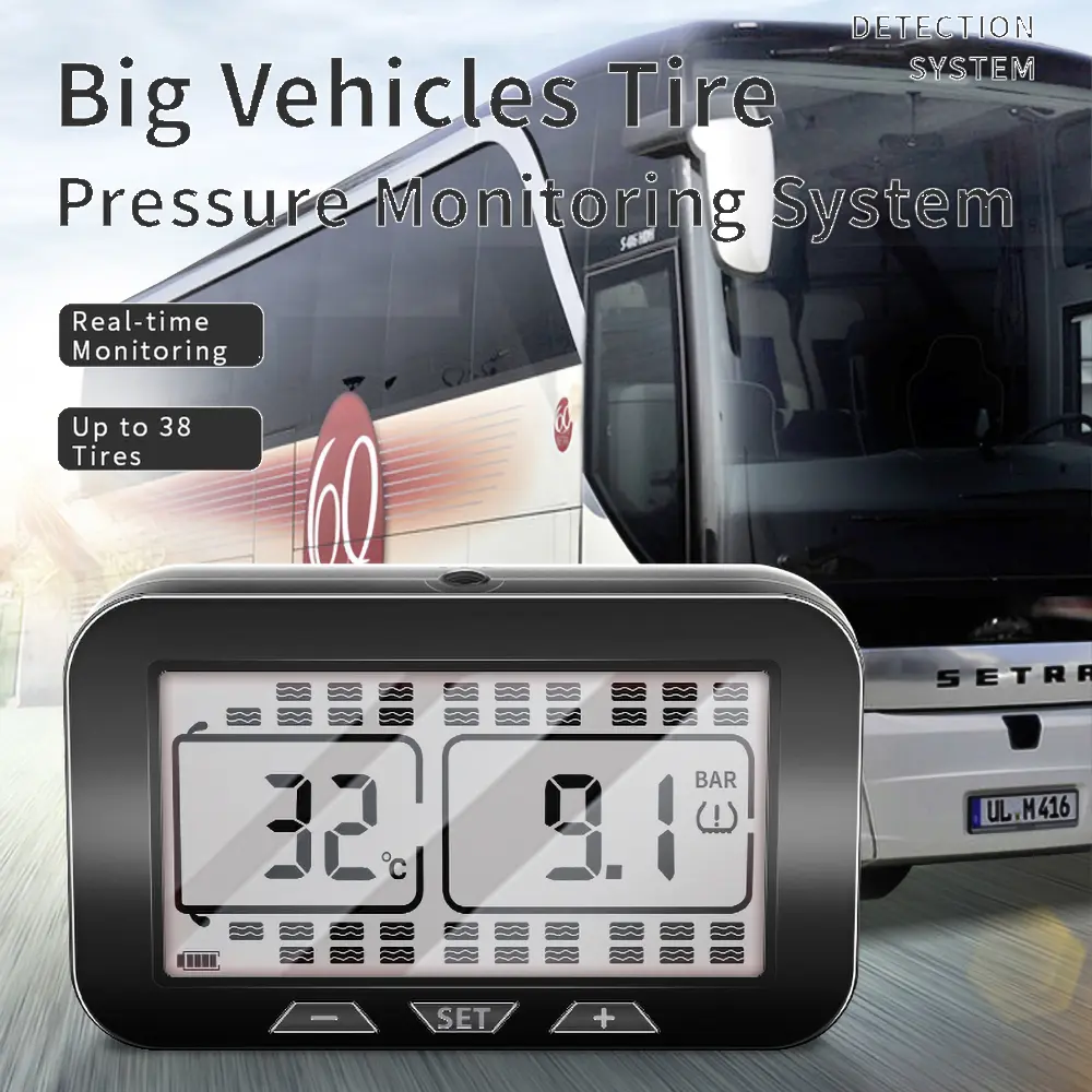Solar Power TPMS Car Tire Pressure Alarm 360 Adjustable Monitor Auto Security System Tyre Pressure Temperature Monitoring Sensor
