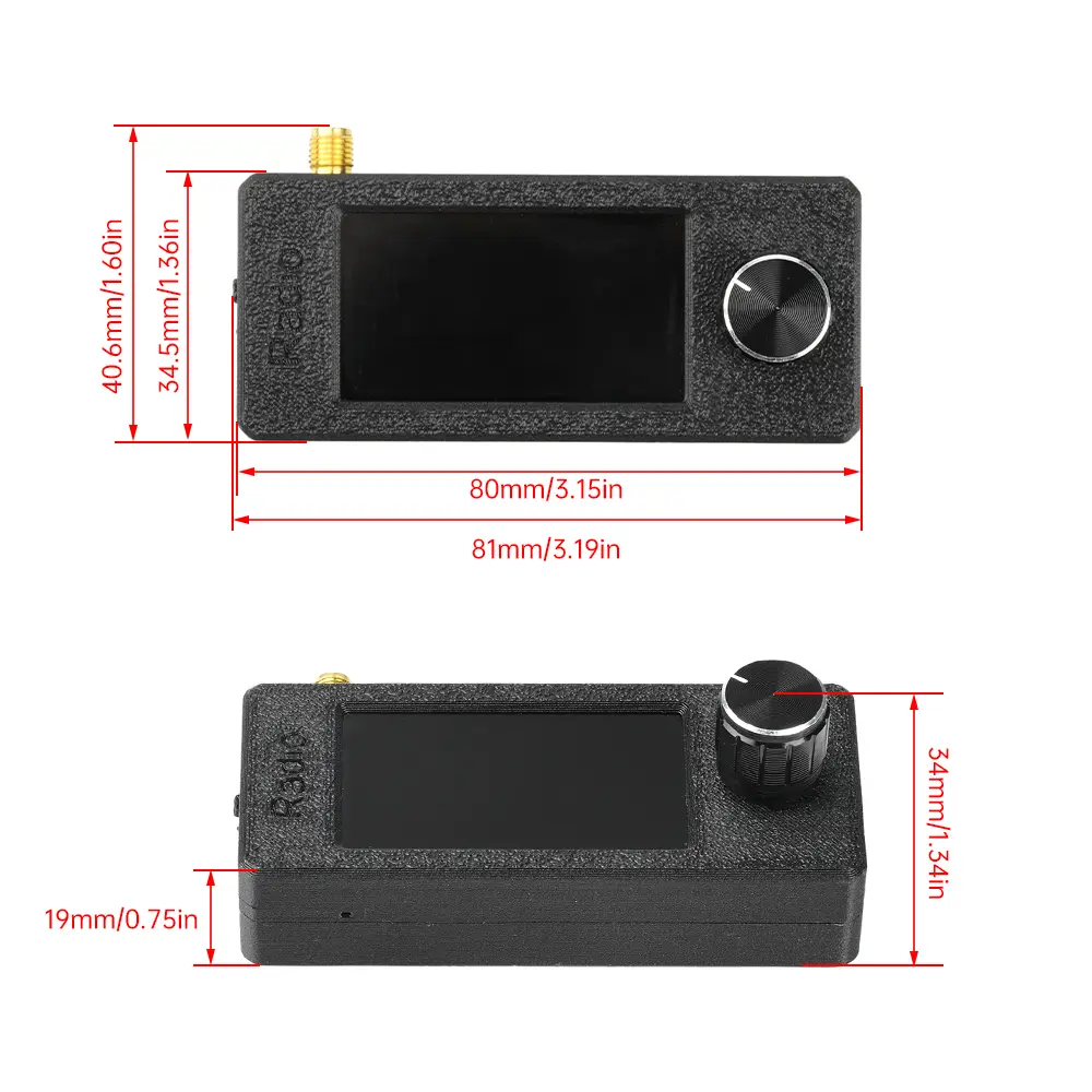 9.9-108MHz 1.9-inch IPS Display SI4732 Mini Shortwave Radio Pocket Mini Radio HF SW MW VHF Radio with Antenna ﻿