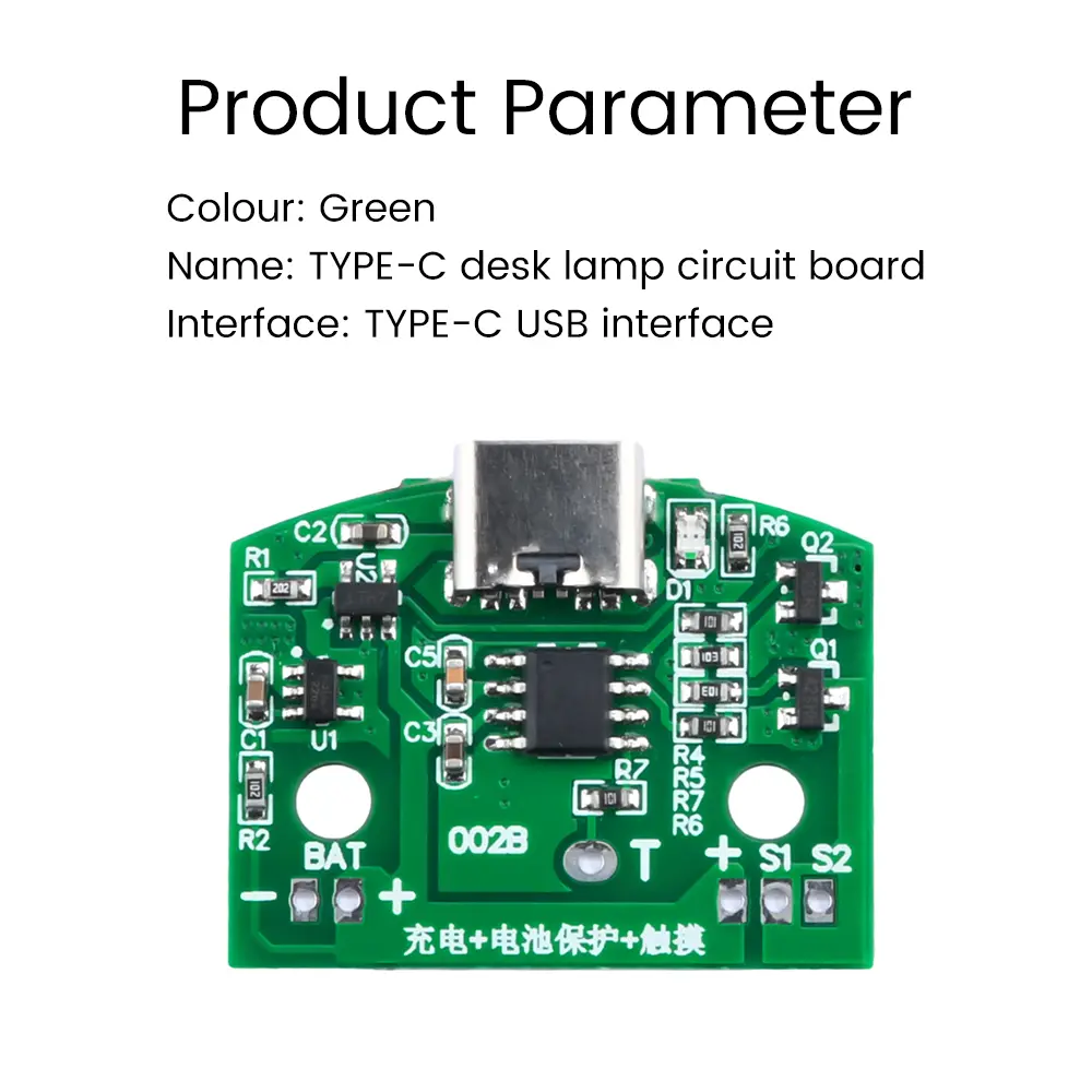 Type-C Desk Lamp Controller 8W USB Charging Interface 3-level Dimming LED Touch Dimming Module