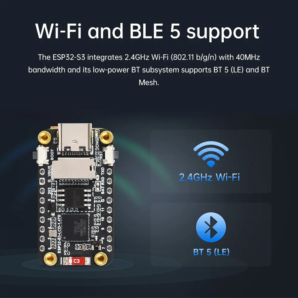 ESP32-S3 1.47-inch LCD Display WIFI Bluetooth Development Board 172 × 320 Resolution Dual Core Processor Type C