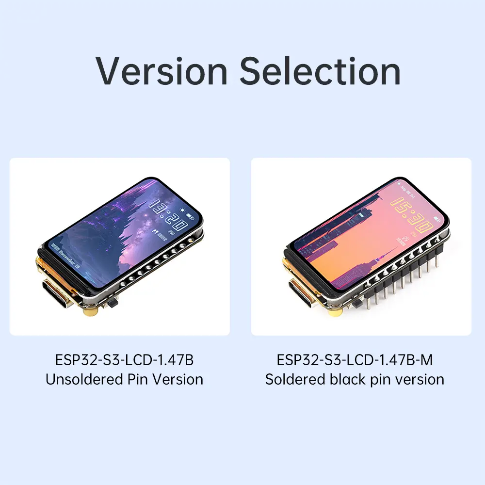 ESP32-S3 1.47-inch LCD Display WIFI Bluetooth Development Board 172 × 320 Resolution Dual Core Processor Type C