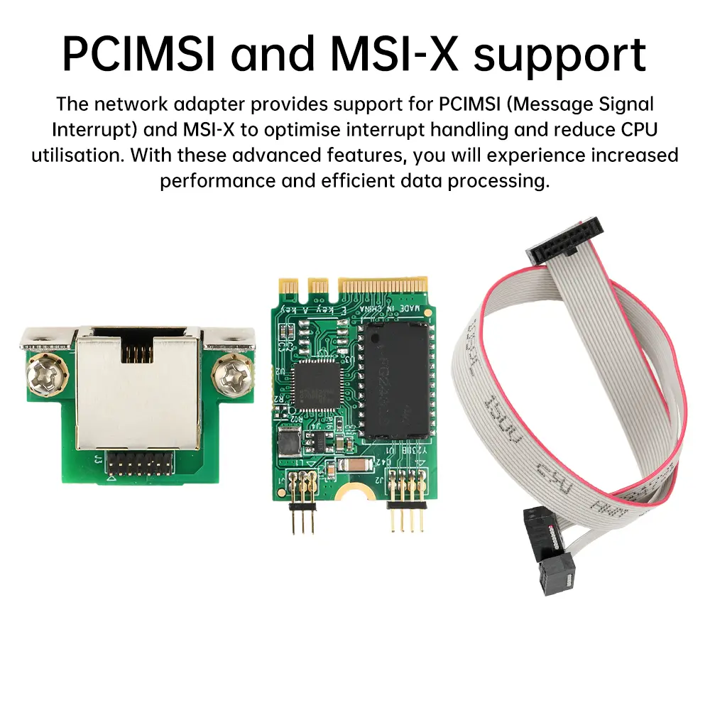 M. 2 RJ45 Network Adapter Gigabit Ethernet Card Single Port 2.5G/100Mbps Bus Network Card