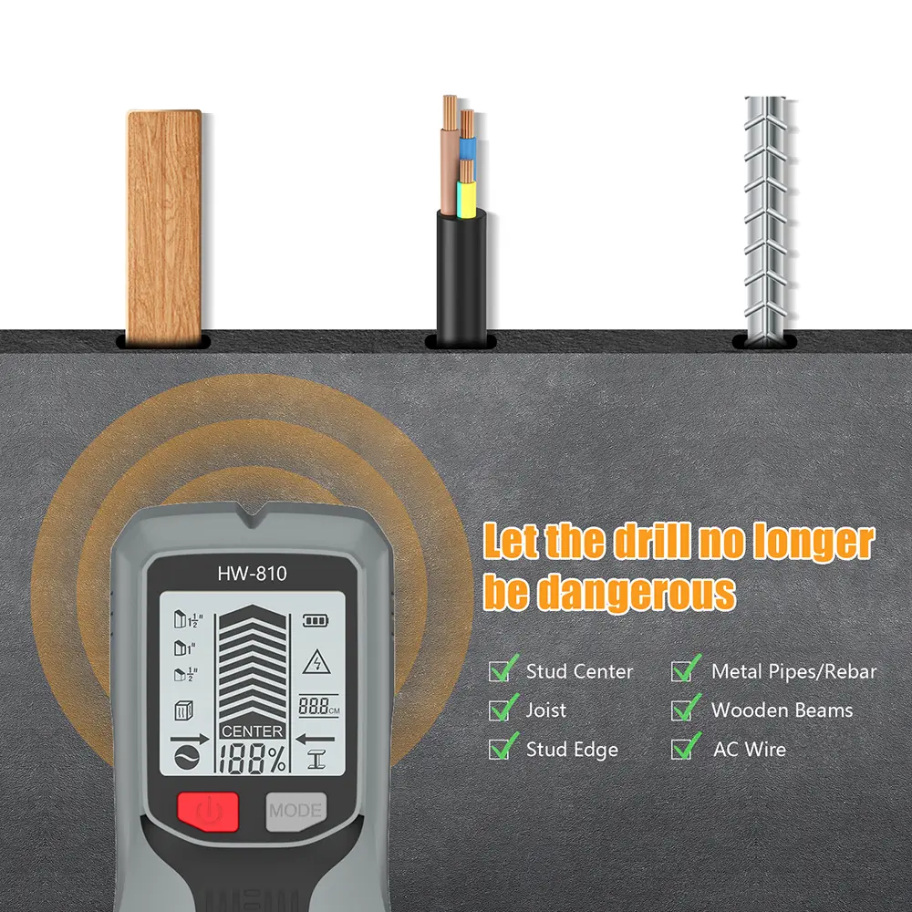 Handheld Wall Metal Detector Nail Finder Metal Detector Metal Depth Measurement Finder Wall Detector Scanner