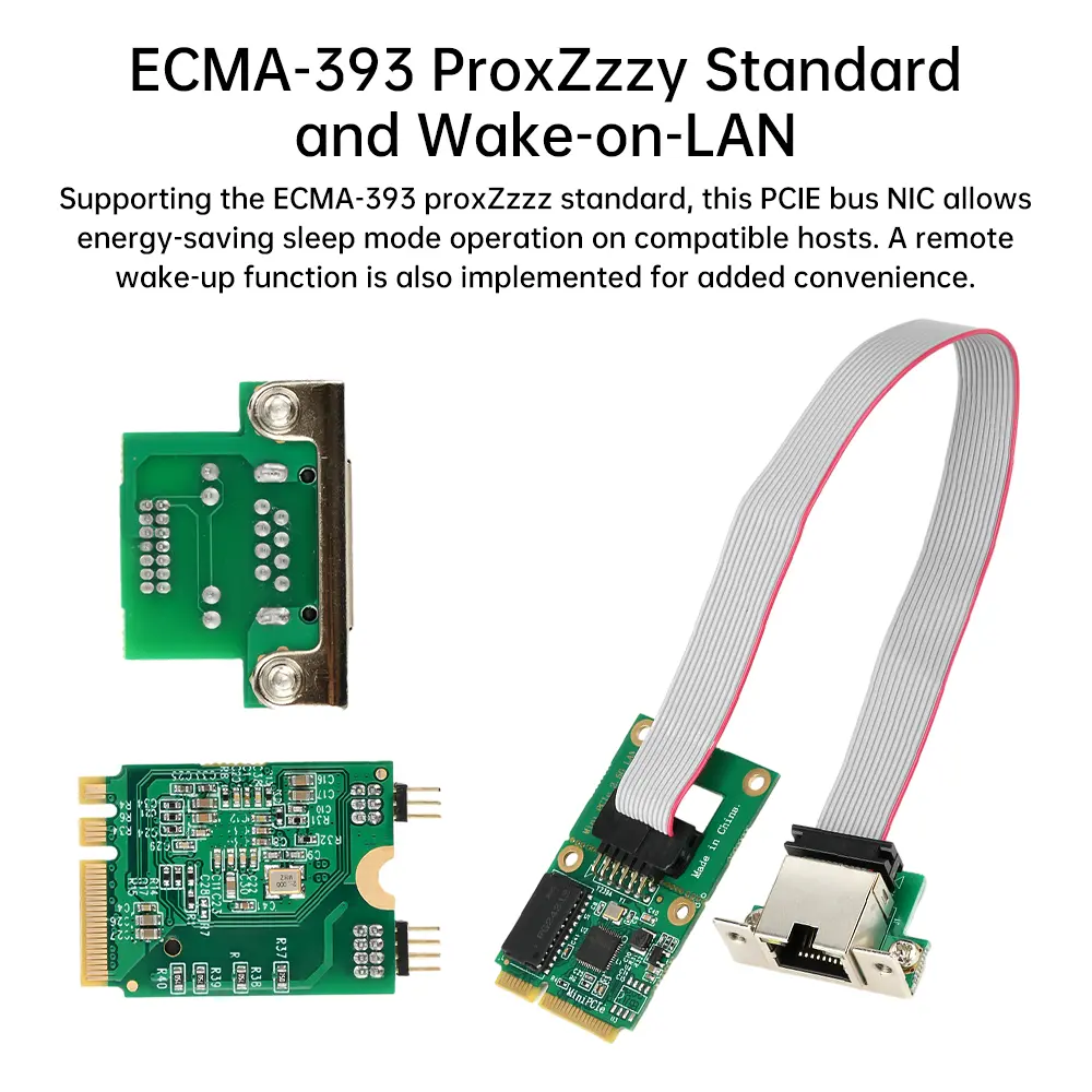 M. 2 RJ45 Network Adapter Gigabit Ethernet Card Single Port 2.5G/100Mbps Bus Network Card