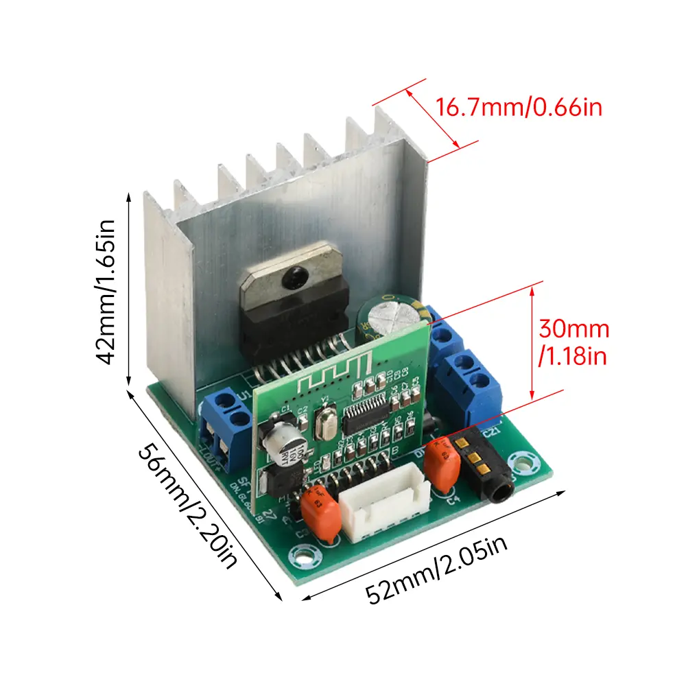 AC/DC 7-12V TDA7297 BT Amplifier Board Stereo Wireless Audio Receiving Module Dual Channel 15W+15W