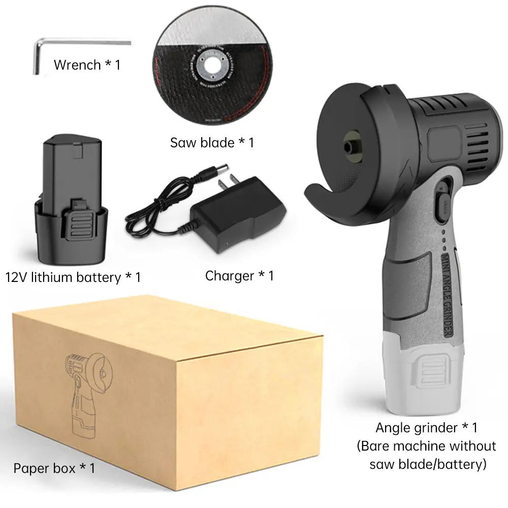 12V Miniature Rechargeable Angle Grinder with Battery Cutting Blade Polishing Grinder for Cutting Diamond Cordless