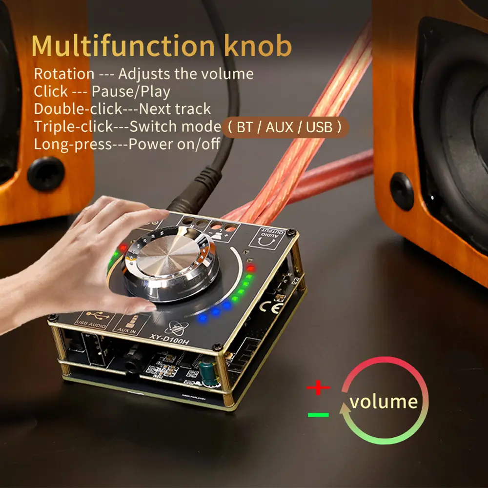 XY-D100H Hifi Level 100W * 2 Stereo Bluetooth Digital Amplifier Board Tpa3116 Module Supports App Bluetooth-compatible 5.1