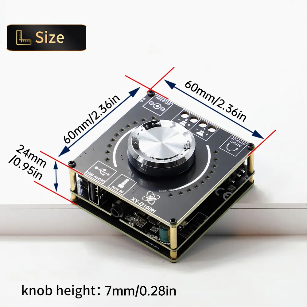 XY-D100H Hifi Level 100W * 2 Stereo Bluetooth Digital Amplifier Board Tpa3116 Module Supports App Bluetooth-compatible 5.1