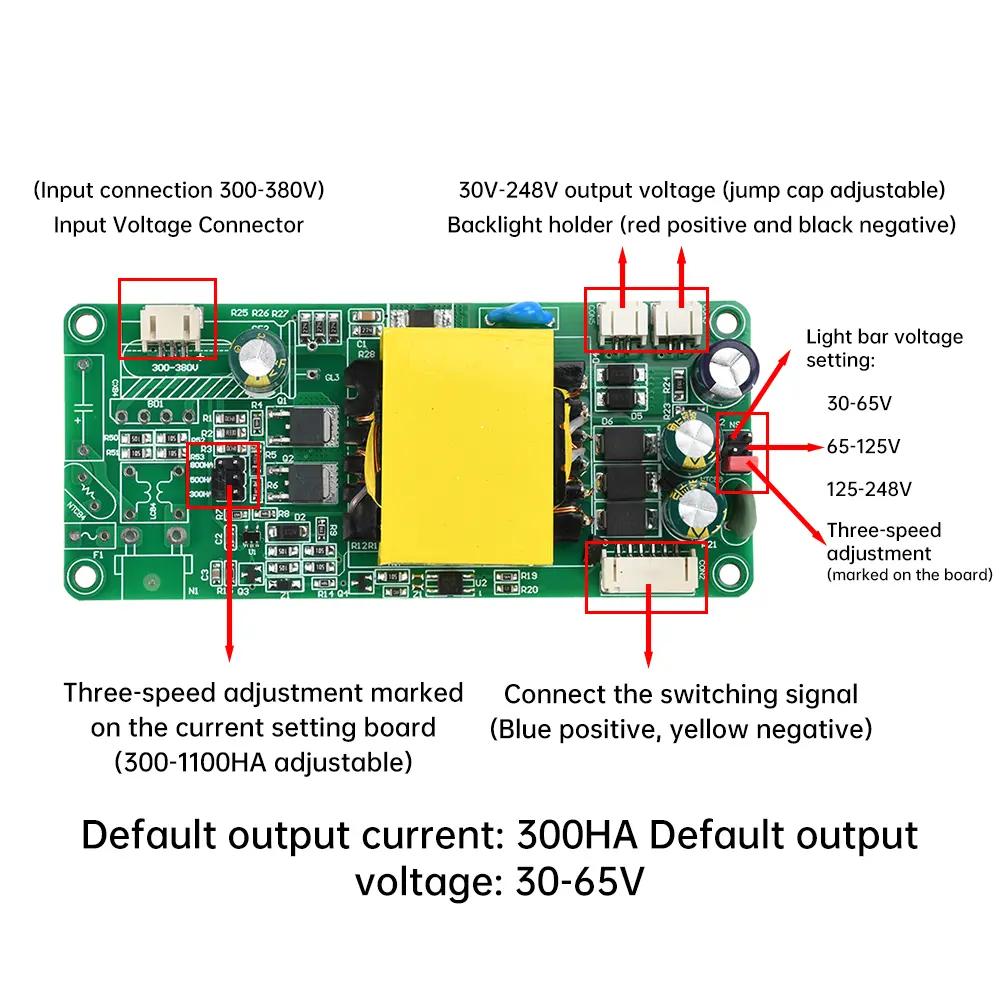 30-248V Output LED Backlight Screen Drive Board 300-1100HA Constant Current DC300-380V/AC110-220V Input for 42-70 Inch LCD TV