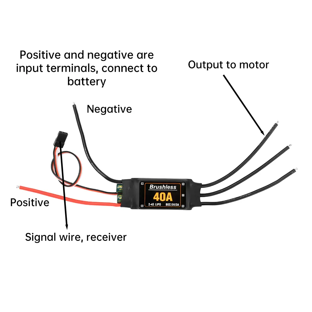 Original Mitoot Brushless 40A Speed ESC Controller with 5V3A UBEC for RC FPV Quadcopter Fixed Wing Aeromodelling ﻿