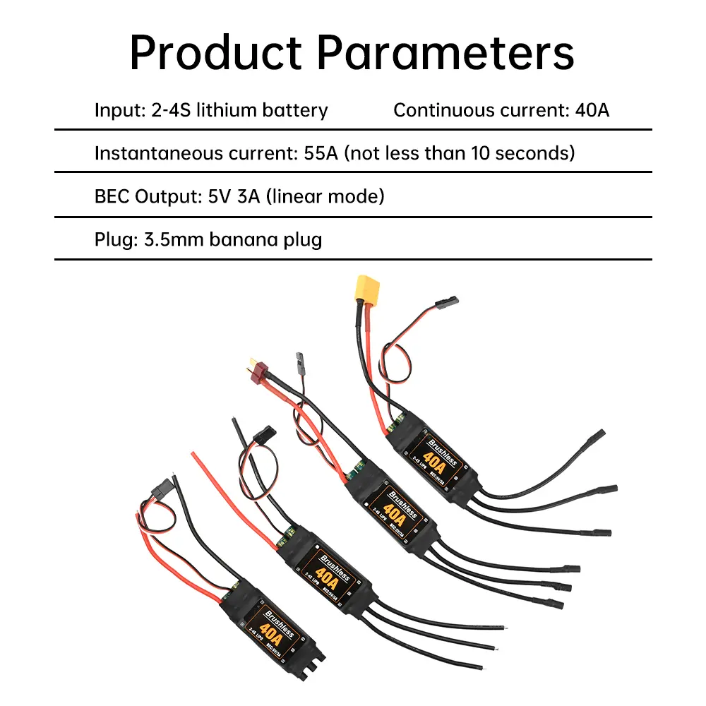 Original Mitoot Brushless 40A Speed ESC Controller with 5V3A UBEC for RC FPV Quadcopter Fixed Wing Aeromodelling ﻿
