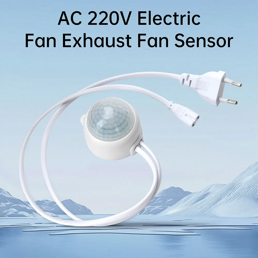 AC 220V Intelligent Human Body Sensor Switch Infrared Electric Fan Exhaust Fan Sensor with Plug LED Light