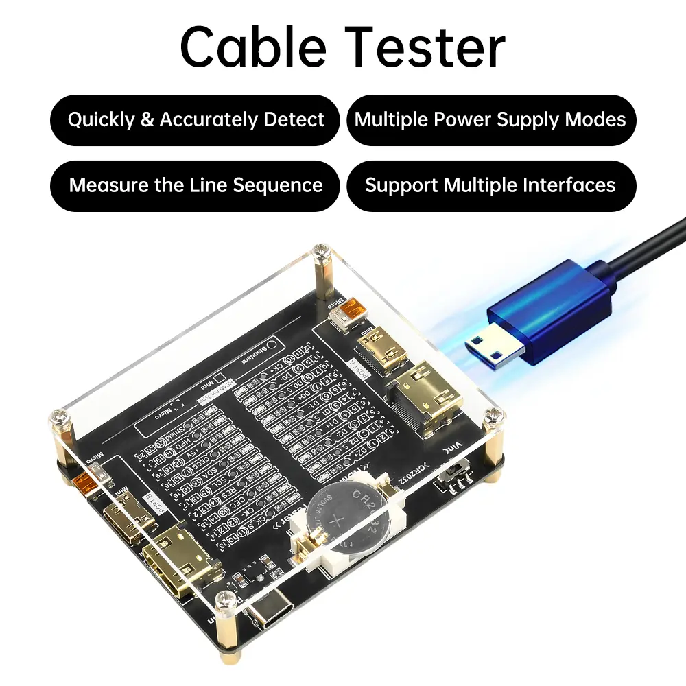 Cable Test Board Data Cable Detection Board for standard  Mini Micro A-type B-type Detection of Ground Short Circuit