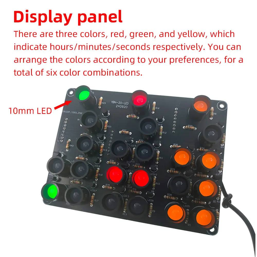 DC 5V Binary Clock Electronic Clock Kit DIY Alarm Clock Soldering Practice Kit for Learning Electronics