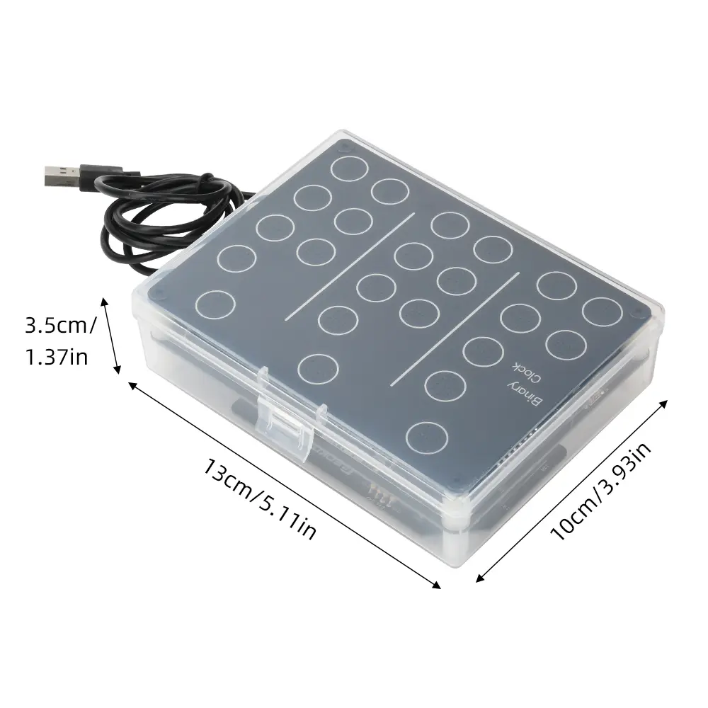 DC 5V Binary Clock Electronic Clock Kit DIY Alarm Clock Soldering Practice Kit for Learning Electronics