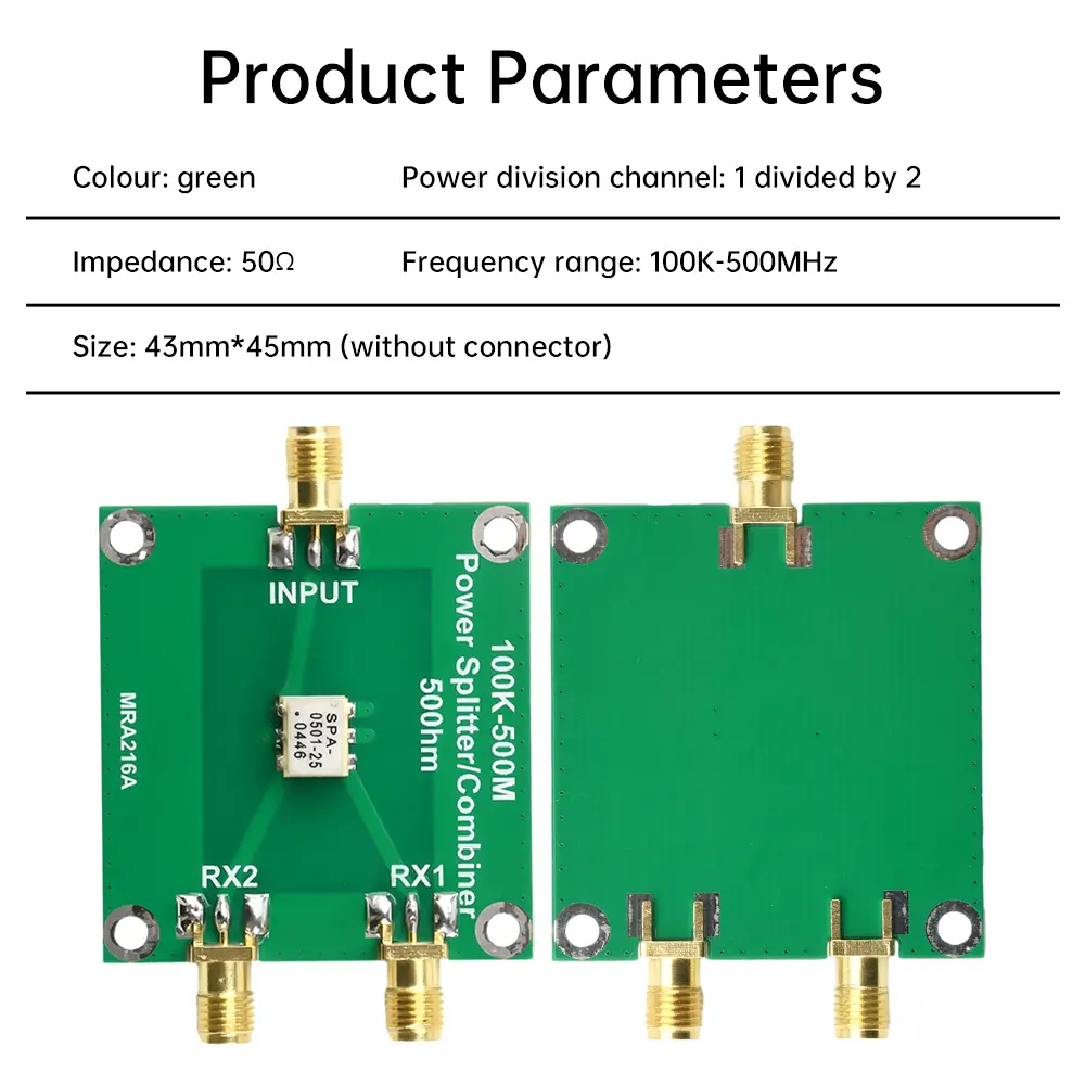 Passive Power Divider 100K-500M Impedance 50 Ohm One to Two Combiner Slater for Electronic Components Market