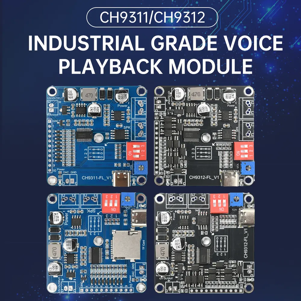 DC 6-35V 20W High-Power Voice MP3 Playback Module Trigger Amplifier Board 10-Channel One-To-One Control Audio Module