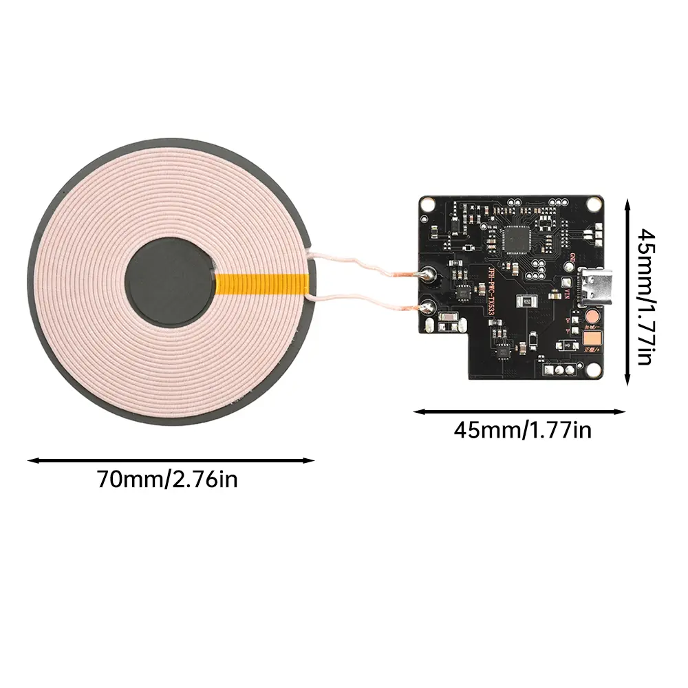 15W Dual Coil Wireless Charging Module Multi-Purpose Charger Type-C Interface for Efficient Fast Charge