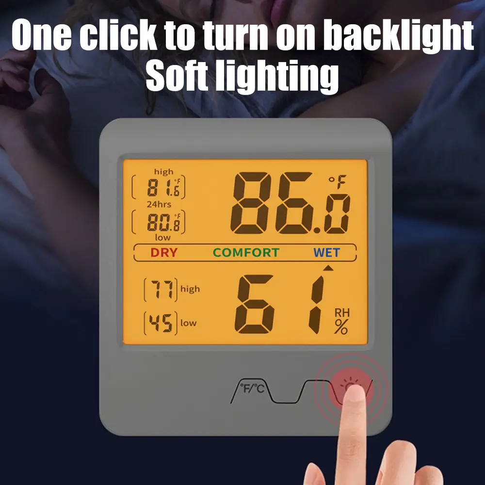 Digital Temperature And Humidity Meter Multifunction Household Indoor Electronic Thermometer Humidity Monitor LCD Screen