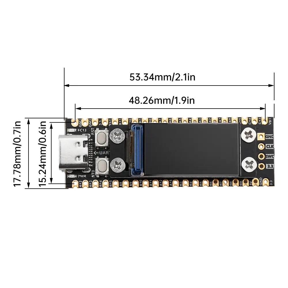 STM32F103C6T6/C8T6 Minimum System Board with 0.96-inch LCD TFT LCD Microcontroller Development Board C6T6 Core