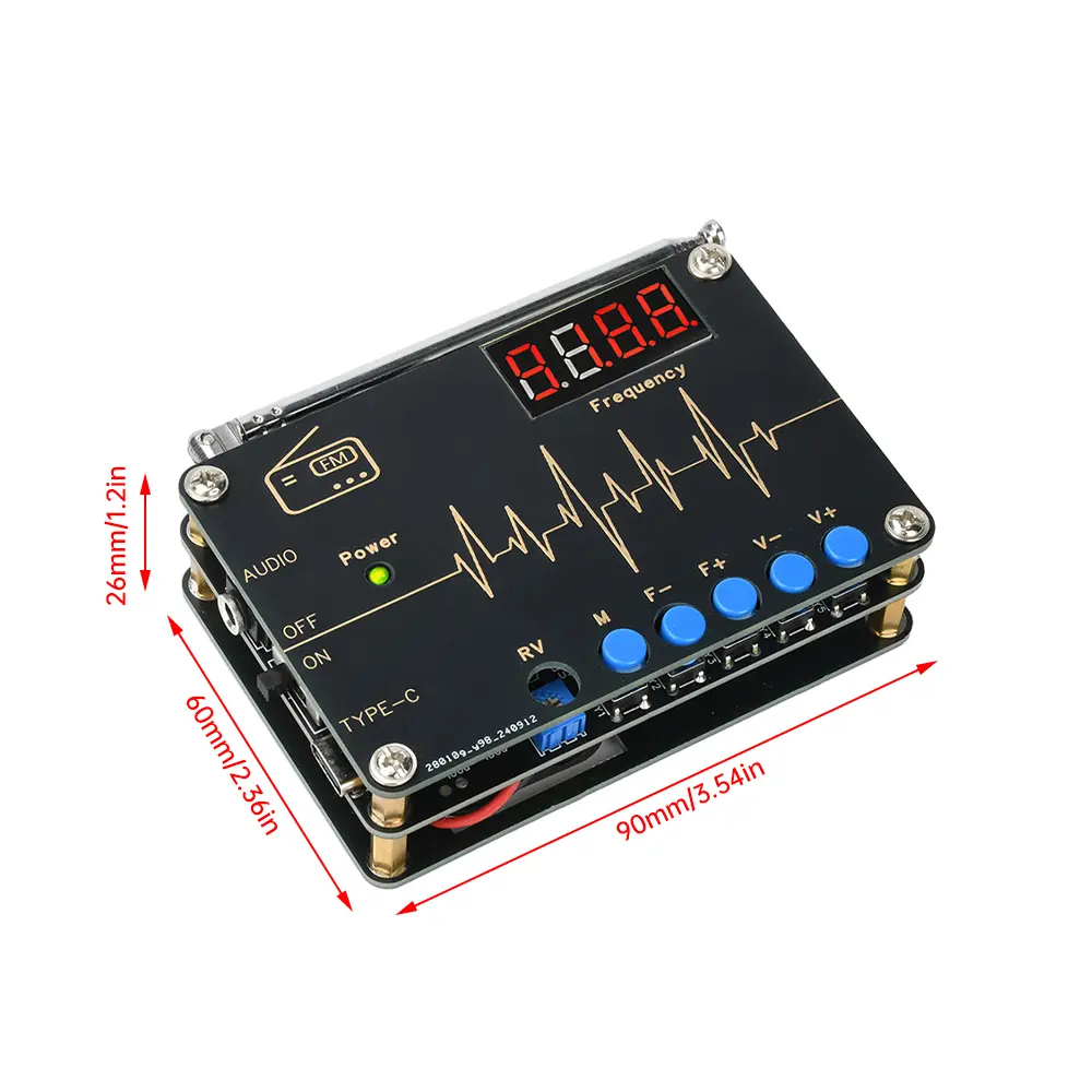 DC 5V RDA5807M Radio Kit FM Electronic Fabrication Full Frequency Soldering Assembly DIY Loose Parts Type C ﻿