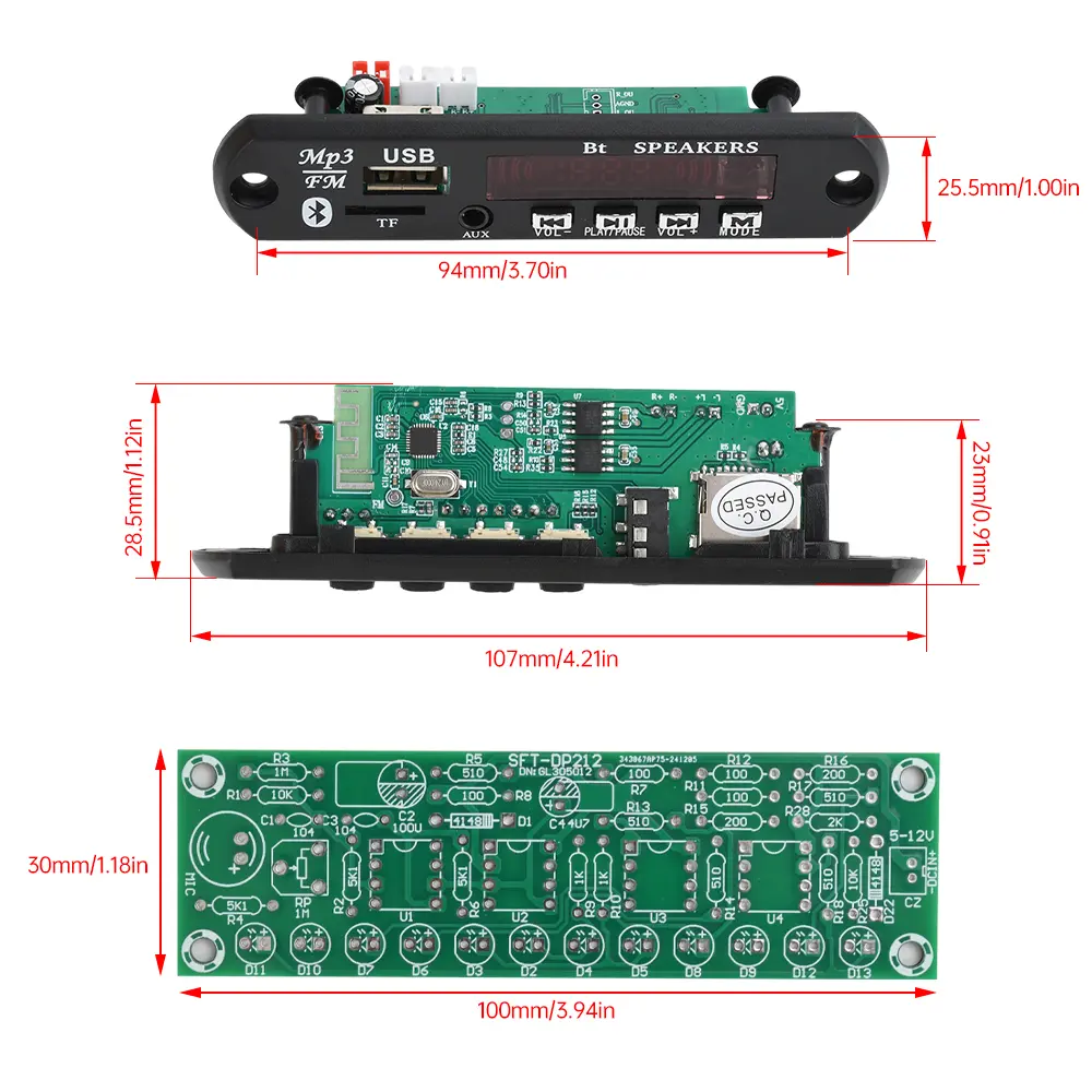 FM Radio Parts & Accessories Bluetooth Speaker Kits DIY Soldering Project Practice Solder Assembly DIY Electronic Kit 2*3W Speak